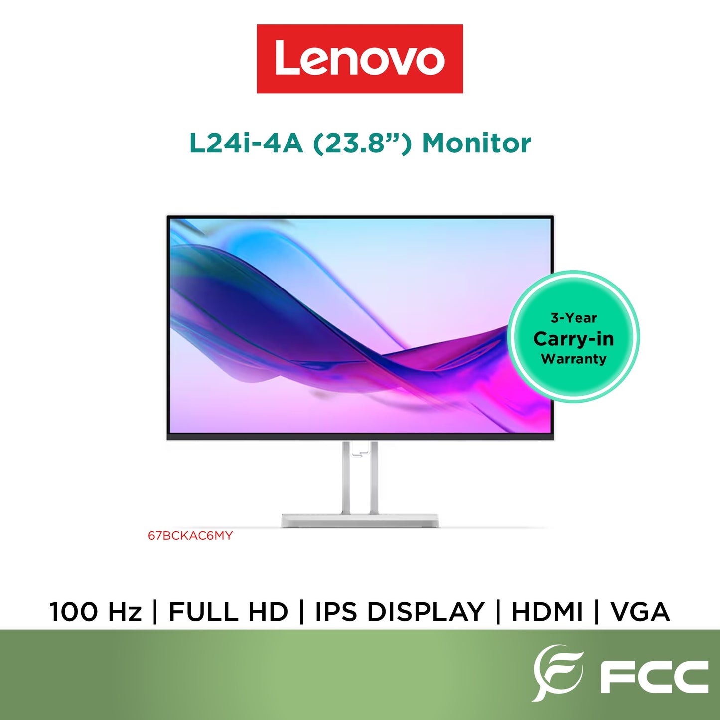 Lenovo L24i-4A 23.8-inch IPS FHD 100Hz Monitor