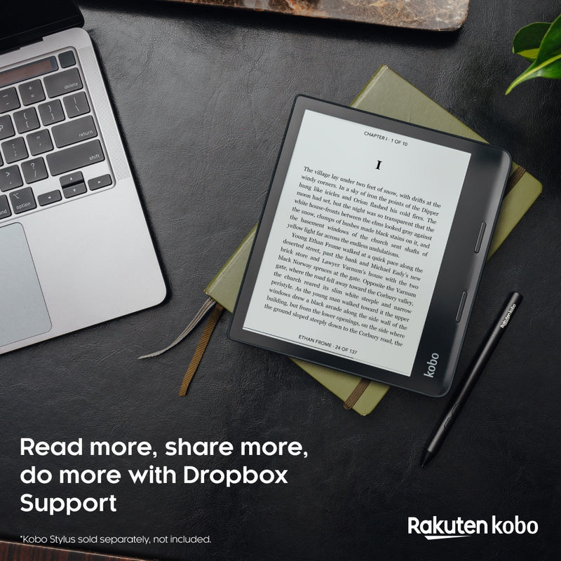 Rakuten Kobo Sage eReader Glare Free Touchscreen Waterproof Blue Light Reduction Bluetooth WiFi (8"HD/32GB)