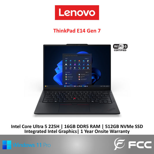 Lenovo ThinkPad E14 Gen 7 Intel Core Ultra 5 225H 16GB 512GB