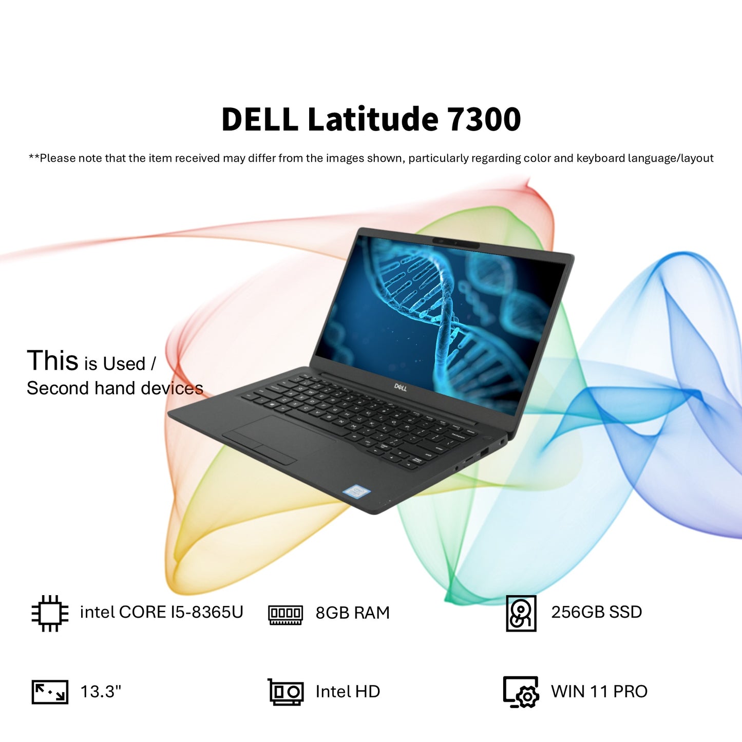DELL LATITUDE 7300 (INTEL CORE I5-8365U 1.90GHZ/8GB RAM/256GB SSD/ 13.3"/WIN 11 PRO)