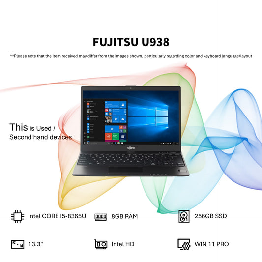 NOTEBOOK FUJITSU U938 (INTEL CORE I5-8365U/8GB RAM/256GB SSD/13.3"/WIN 11 PRO)