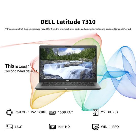DELL LATITUDE 7310 (INTEL CORE I5-10210U/2 X 8GB RAM/256GB SSD/13.3"/WIN 11 PRO)