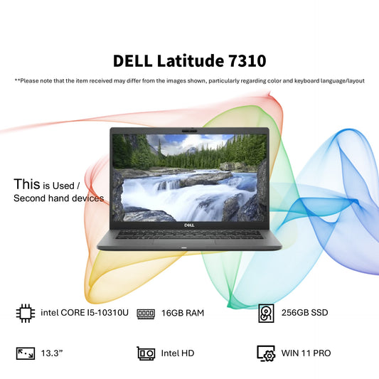 DELL LATITUDE 7310 (INTEL CORE I5-10310U/2 X 8GB RAM/256GB SSD/13.3"/WIN 11 PRO)