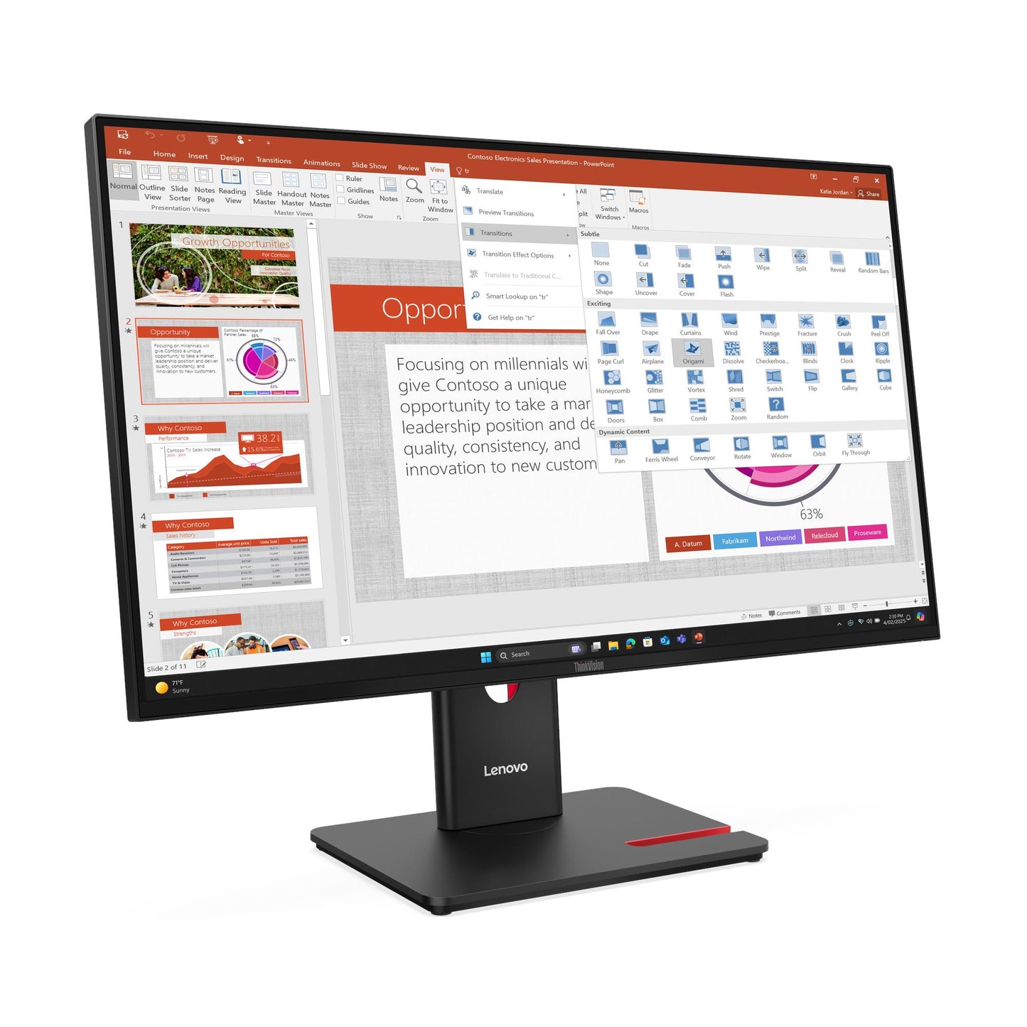 Lenovo ThinkVision T27-40 27″ Monitor With USB HUB