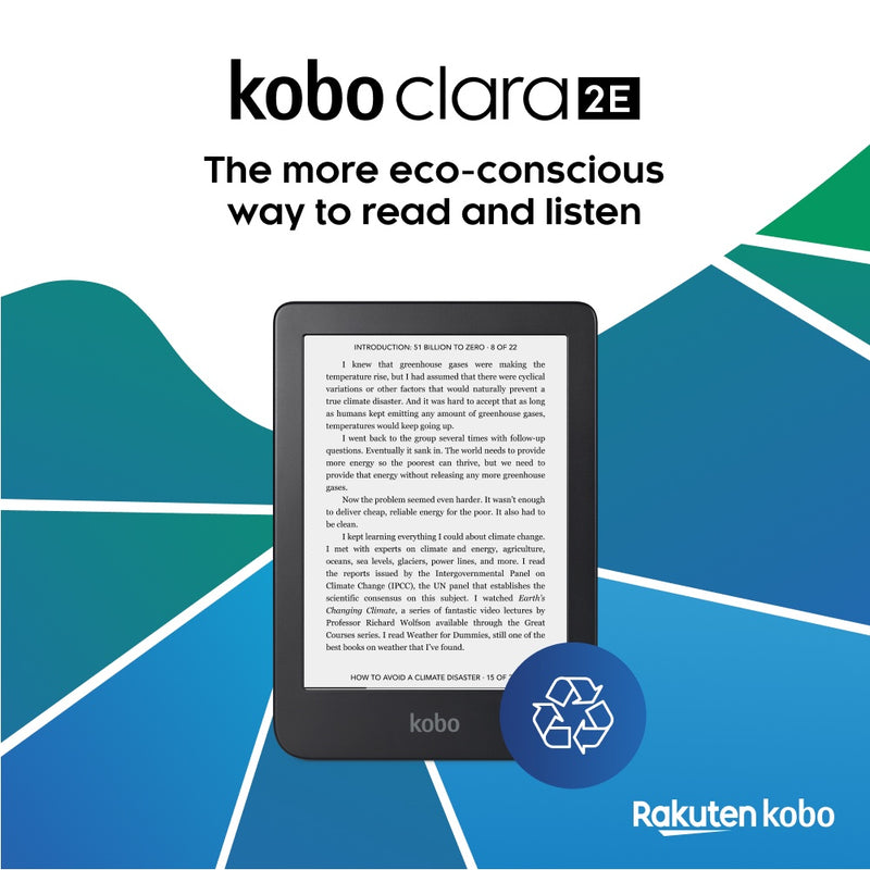 Rakuten Kobo Clara 2E eReader E Ink Carta ComfortLight PRO Waterproof Bluetooth WiFi (6"HD/16GB)