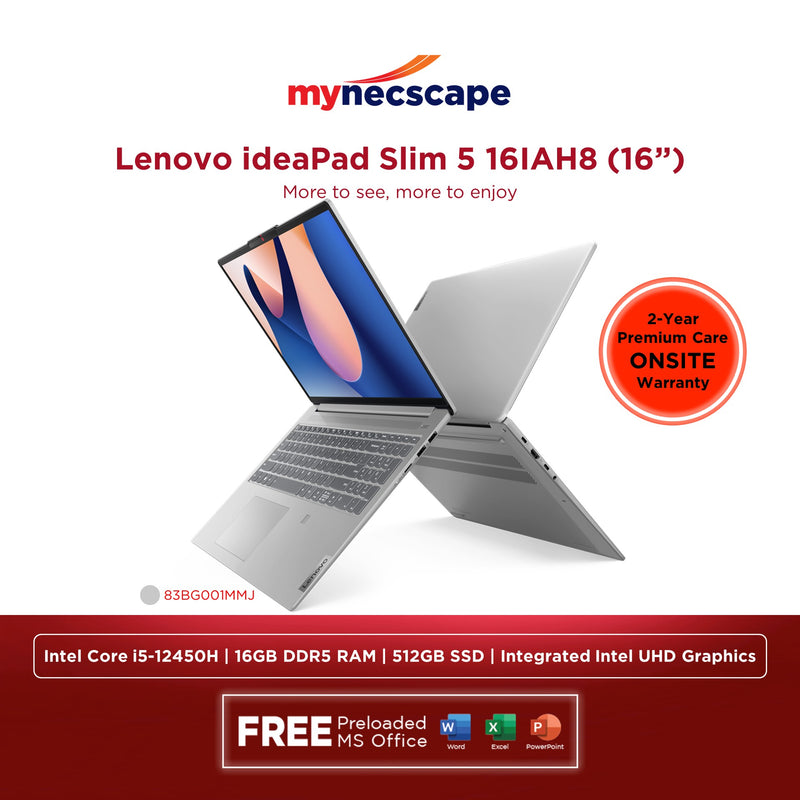 Lenovo ideaPad Slim 5 16IAH8 intel Core i5-12450H 16GB DDR5 512GB SSD