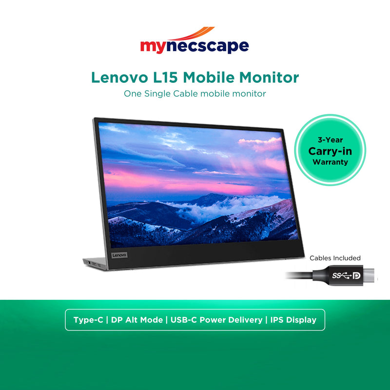 Lenovo L15 USB-C Portable Mobile Monitor