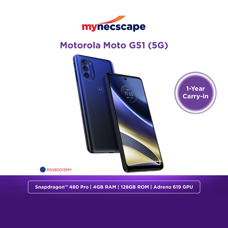 Motorola Moto G51 (5G) Snapdragon 480 Plus 4GB RAM 128GB ROM Adreno 619 GPU 120hz
