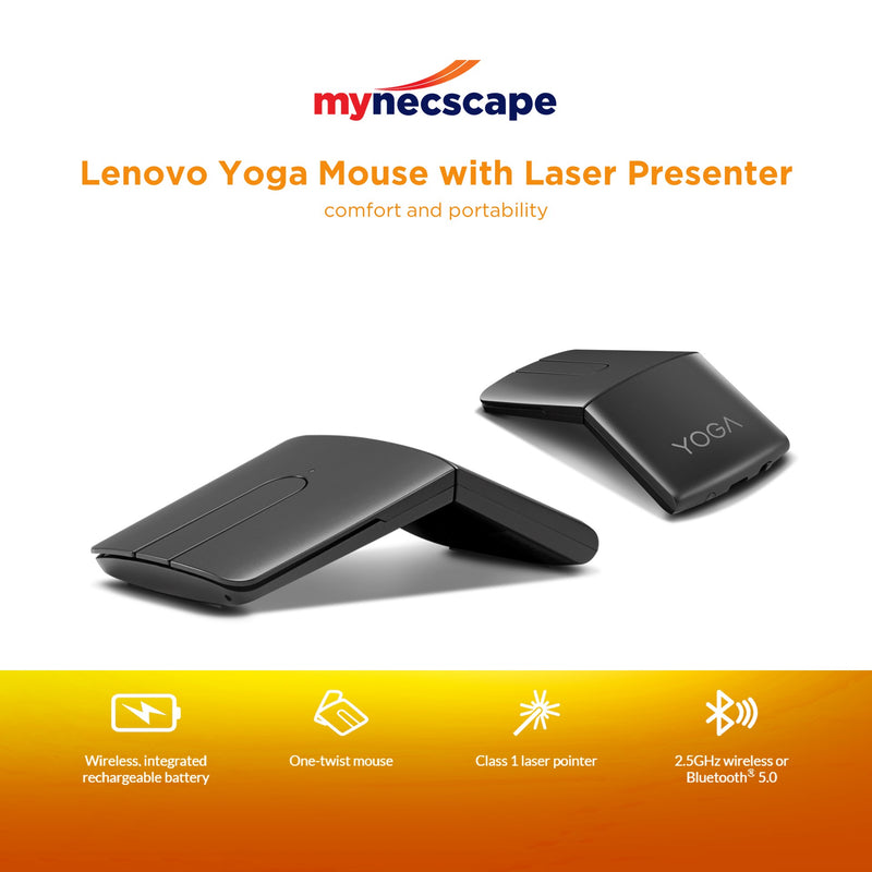 Lenovo Yoga Mouse With Laser Presenter / Laser Pointer Wireless Mouse 2.4GHz Bluetooth 5.0 Dual mode Replacement N700