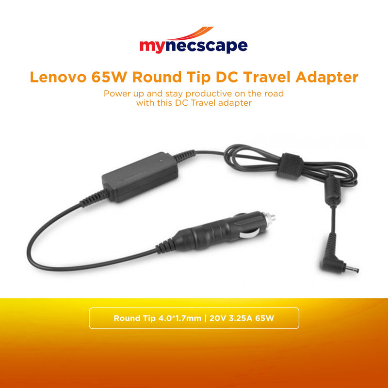 Lenovo 65W Round Tip DC Travel Adapter / Car Charger for lenovo ideapad miix