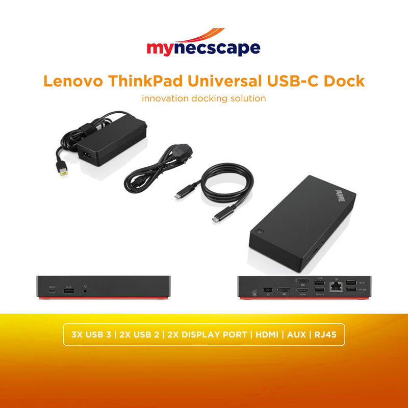 Lenovo ThinkPad Universal USB-C Dock Typc-C USB 3.0 Display Port HDMI LAN AUX