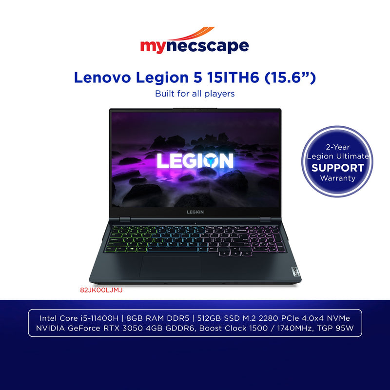 Lenovo Legion 5 15ITH6 Intel Core i5-11400H 8GB 512GB SSD NVIDIA GeForce RTX 3050