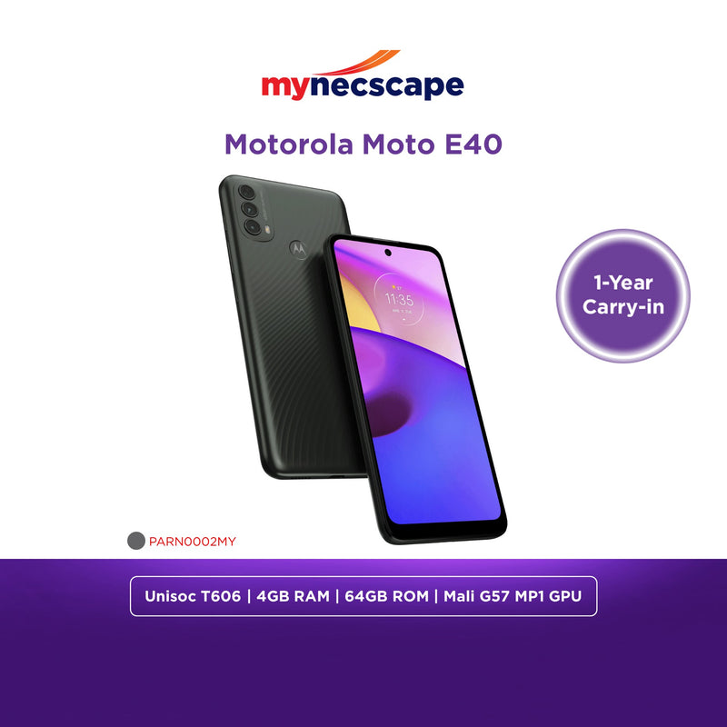 Lenovo Motorola Moto E40 Unisoc T606 4GB RAM 64GB ROM Mali G57 MP1 GPU Android Smart Phone