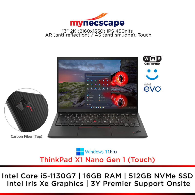 Lenovo ThinkPad X1 Nano Gen 1 Core i5-1130G7 16GB 512GB SSD 13.0'' 2k Touch