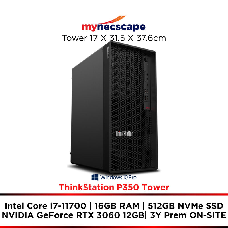 Lenovo ThinkStation P350 Tower Intel Core i7-11700 16GB 512GB SSD NVIDIA GeForce RTX 3060 12GB