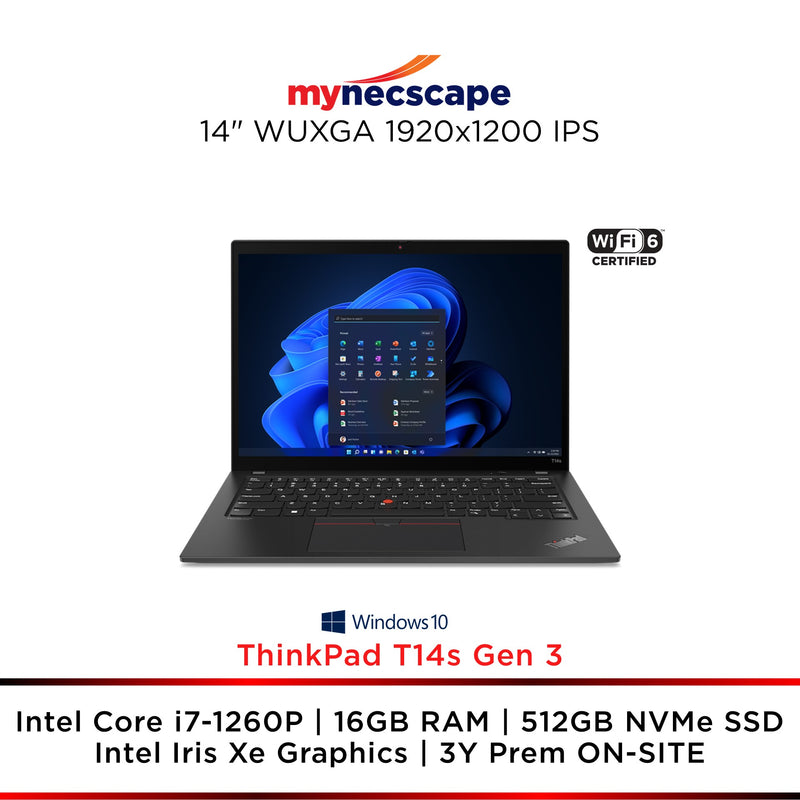 Lenovo ThinkPad T14s Gen 3 intel 12th Gen Core i7-1260P 16GB DDR5 512GB SSD