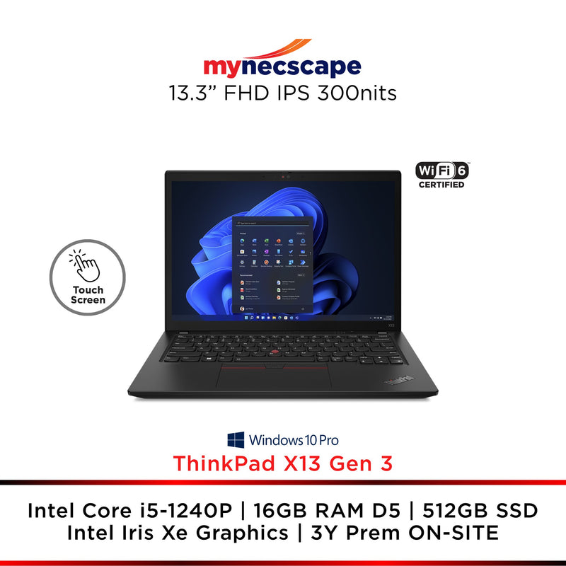 Lenovo ThinkPad X13 Gen 3 intel 12th Gen Core i5-1240P 16GB DDR5 512GB SSD
