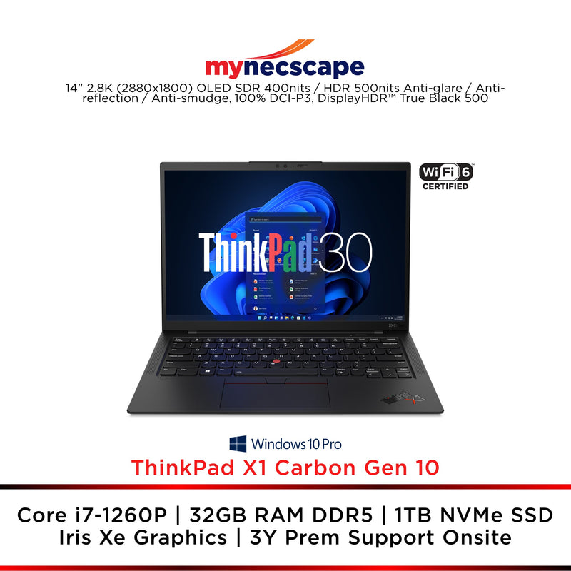 Lenovo ThinkPad X1 Carbon Gen 10 intel 12th Gen Core  i7-1260P 32GB 1TB SSD (30th Anniversary Edition)